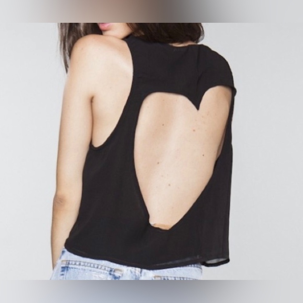 Brandy Melville heart back crop top
